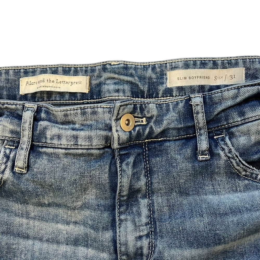 Pilcro And The Letterpress Distressed Slim Boyfriend Jean, Sz 31 - Picture 13 of 14
